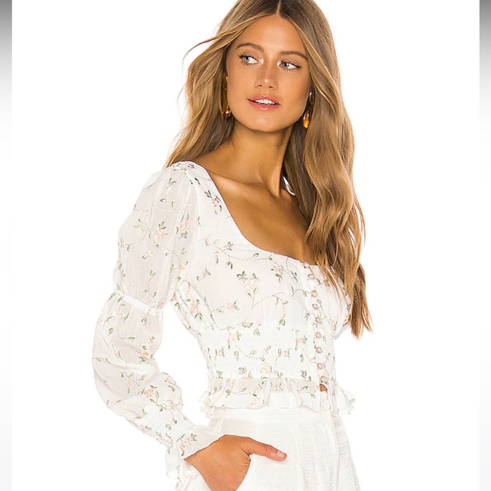 Majorelle Emerson Top in White Field size XS